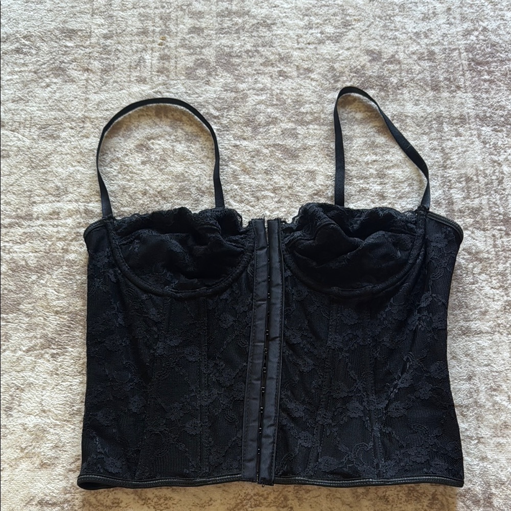 SHEIN Black Lace Bustier Top